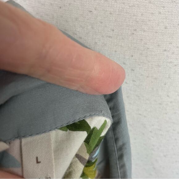 Soft Surroundings Gray Floral Beaded Button Front Long Sleeve Top Large - Picture 7 of 10